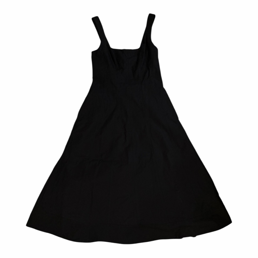 Banana Republic Black Midi Dress Corset Whimsigoth Cottagecore Size 4 Pockets - Picture 11 of 14